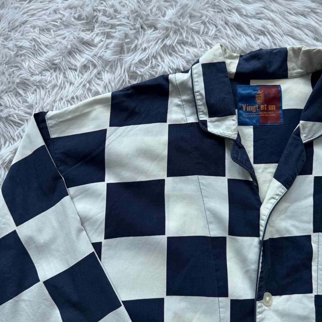 VINGT ET UN 일본빈티지 자켓 블레이저 체크 긴팔 셔츠 상품이미지1