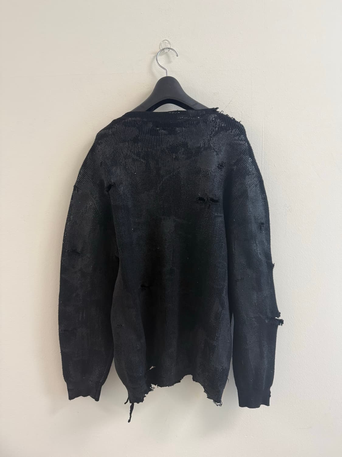 Distressed vintage oil wax coating 가디건 상품이미지6