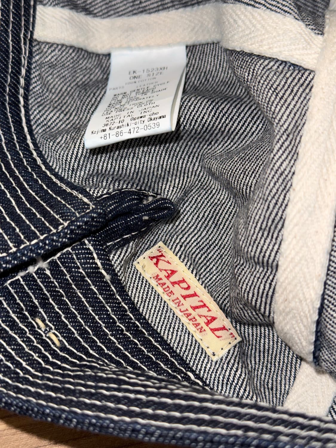 캐피탈 11.5oz 데님 노인과 바다 캡 다크 인디고 모자  상품이미지4