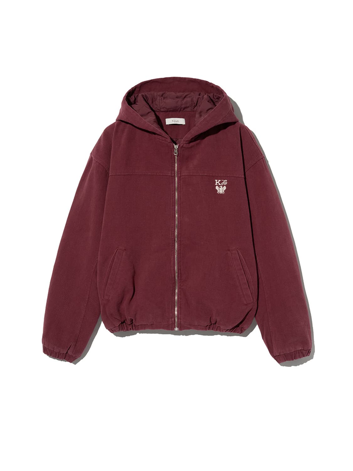 Kijun 기준 후디드 점퍼 버건디 상품이미지1