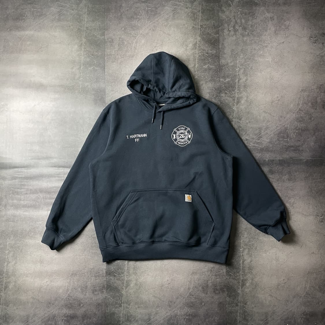 CARHARTT 칼하트 빈티지 네이비 코튼 후드티 A00430 상품이미지1
