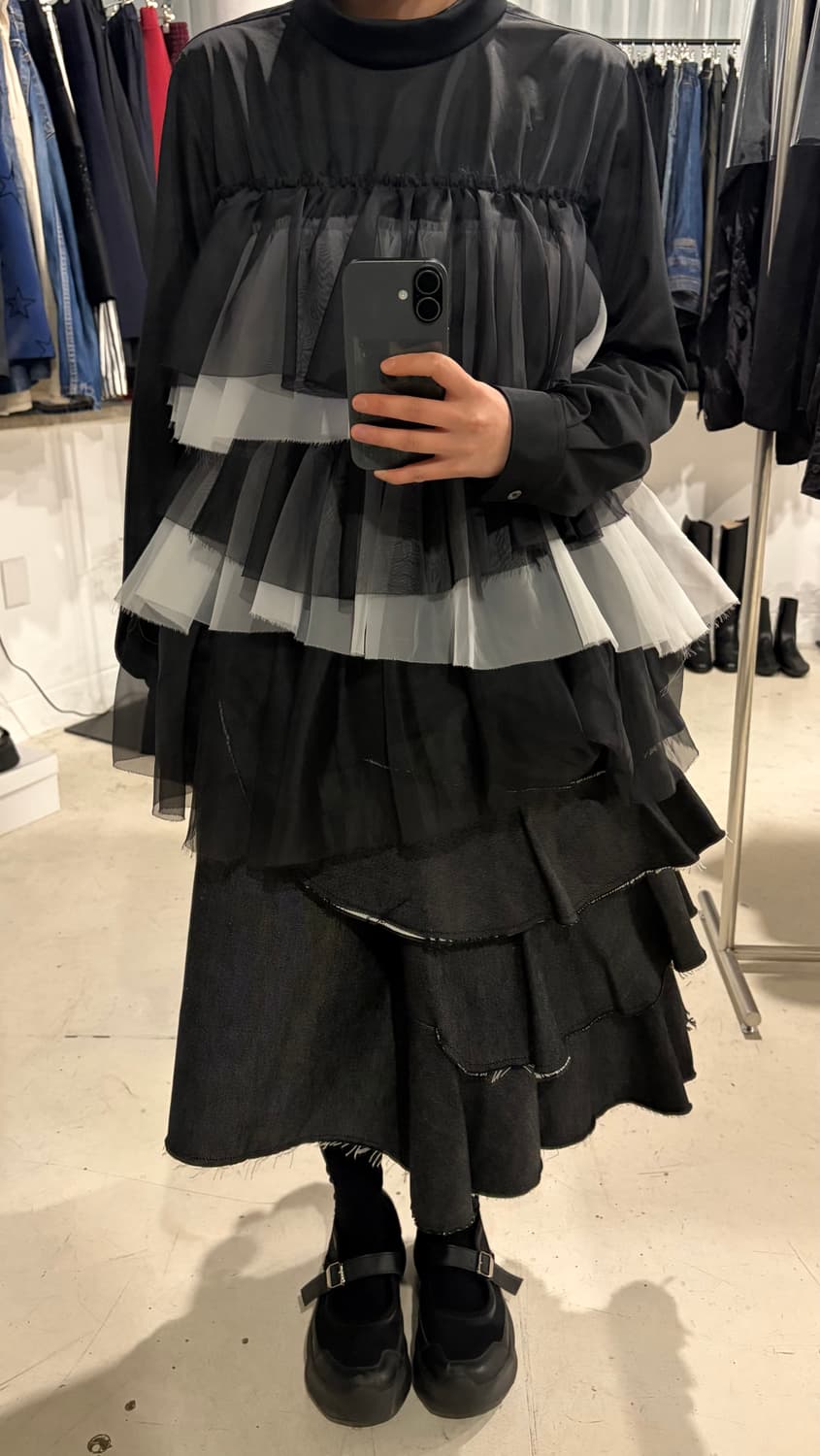 2way Tulle Layer Blouse 상품이미지8
