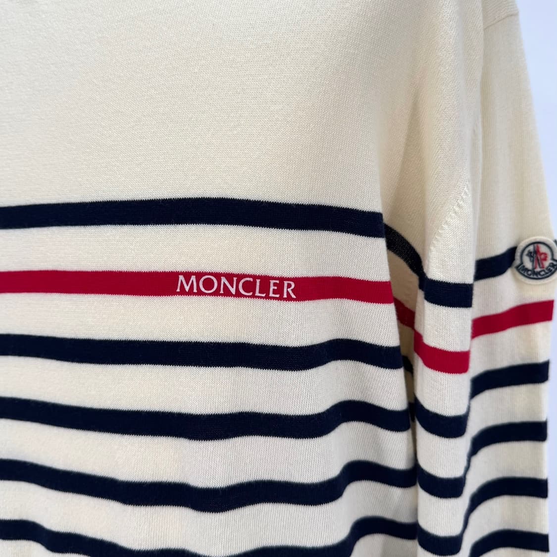 [XL사이즈] 몽클레어 스트라이프 니트 아이보리 상품이미지7