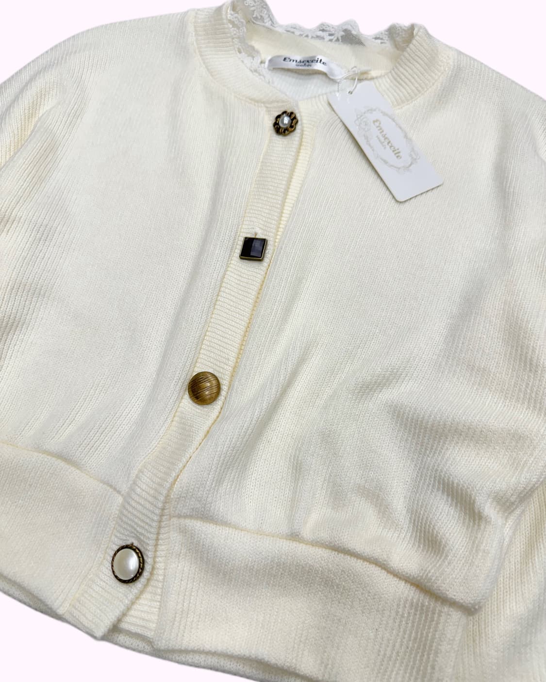 EMSEXCITE lace detail crop cardigan 상품이미지2