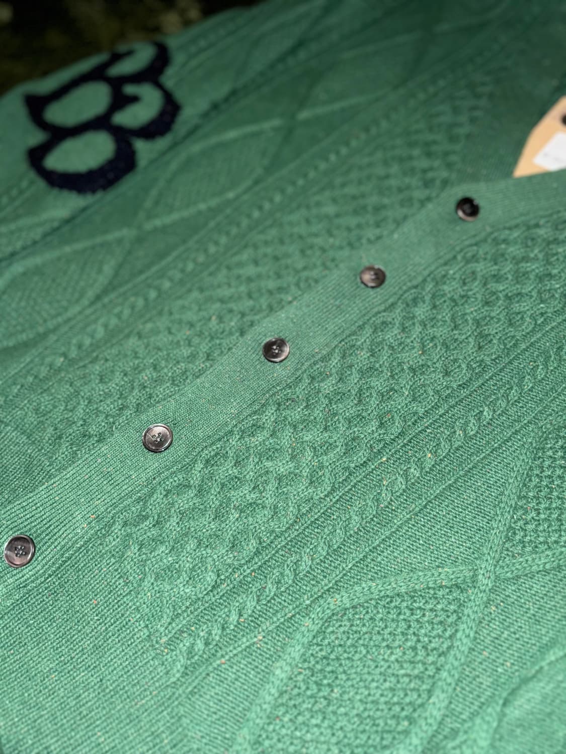 [M] 이스트로그 X 브룩스 브라더스 콜라보 케이블 가디건 그린 상품이미지4