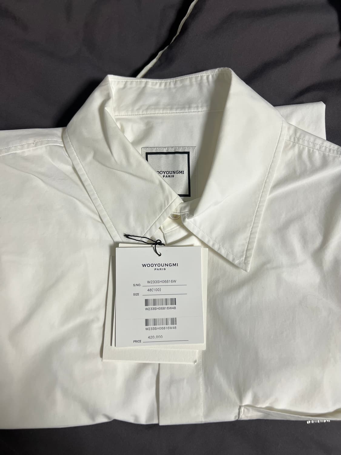[상태좋음] 우영미 화이트 코튼 포켓 셔츠 48(100) 상품이미지4