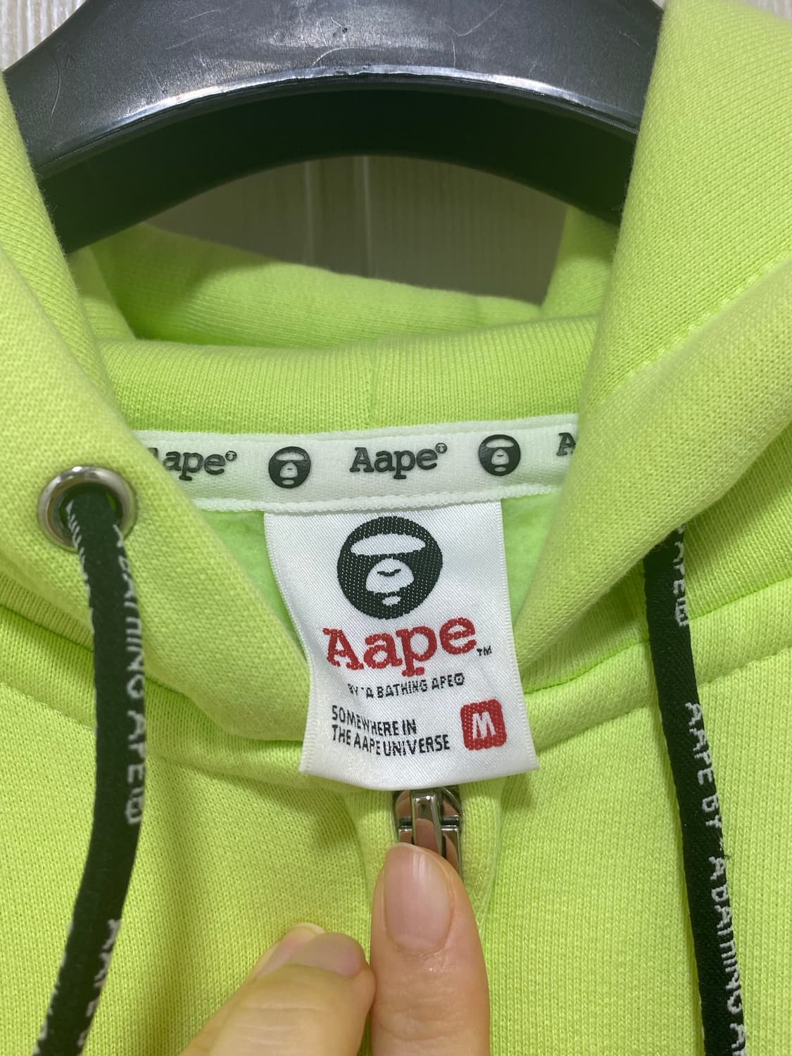 에이프(Aape) 연두 후드집업 M 상품이미지2