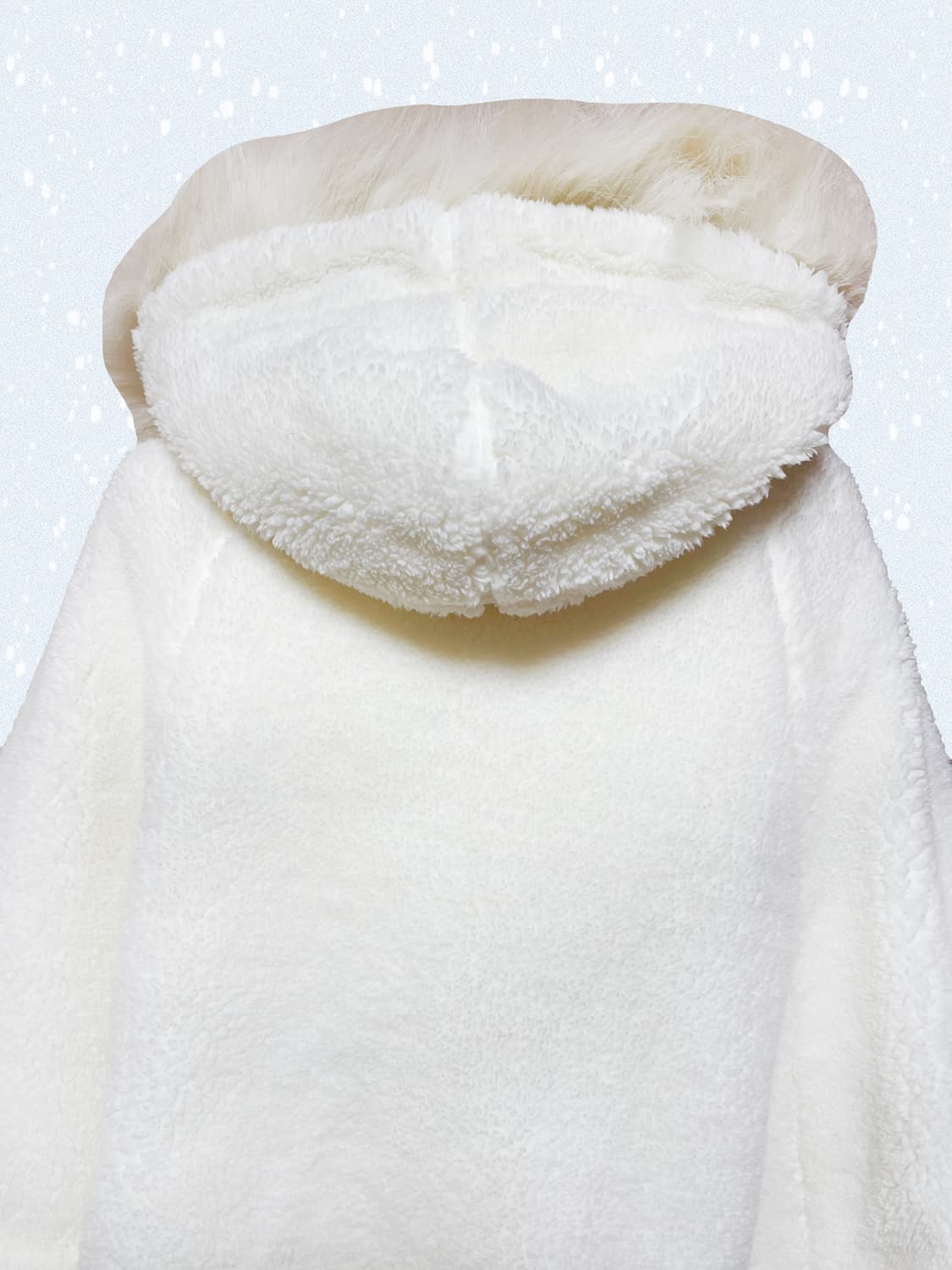 colza 떡볶이 단추 빈티지 화이트 퍼 케이프 상품이미지3