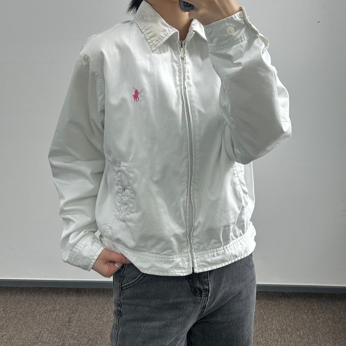 Polo 폴로 스포츠 핑크포니 화이트 코튼 자켓 상품이미지1