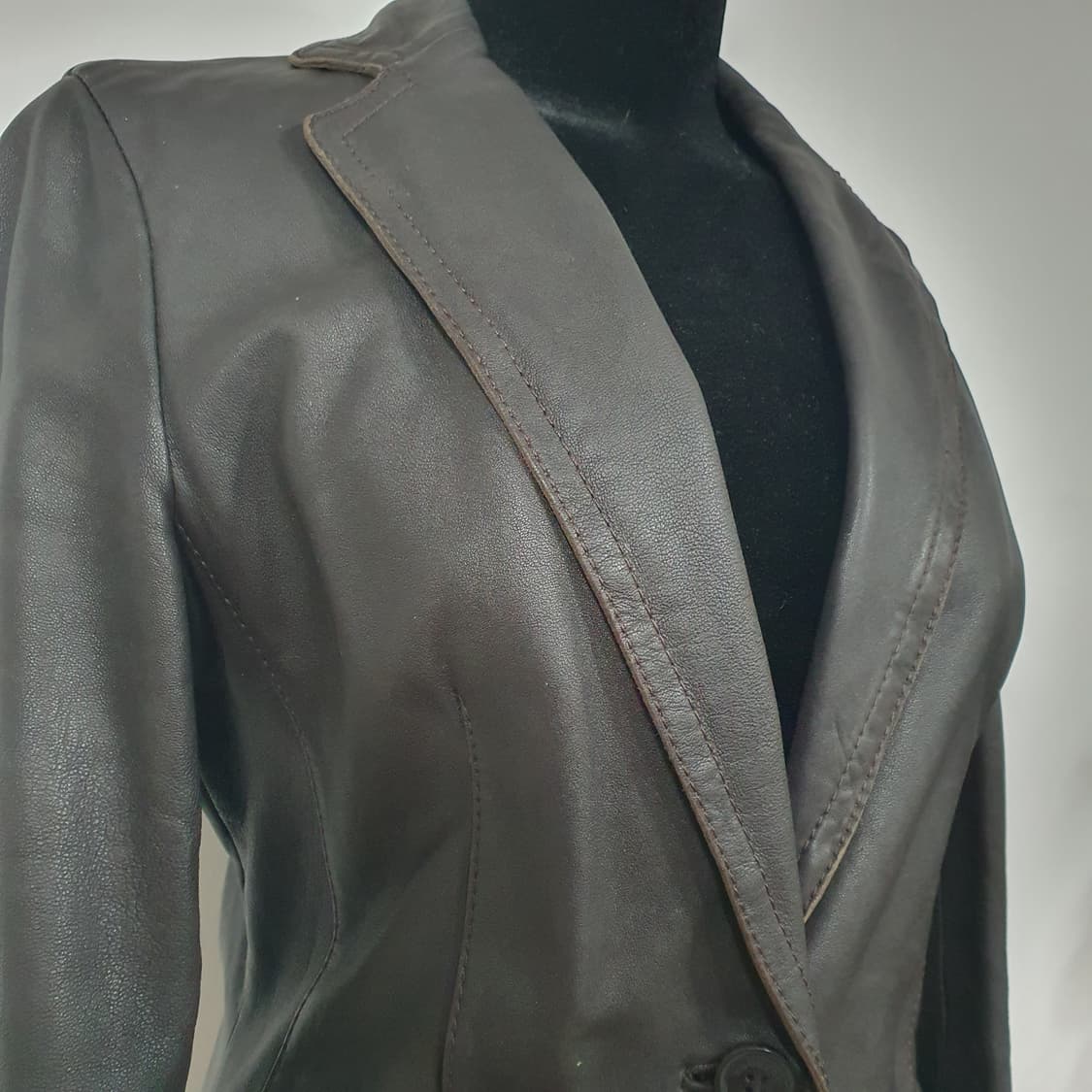 빈티지 뮤트톤 매트브라운 램스킨 양가죽 자켓 블레이저 그런지 y2k 갸루 상품이미지2