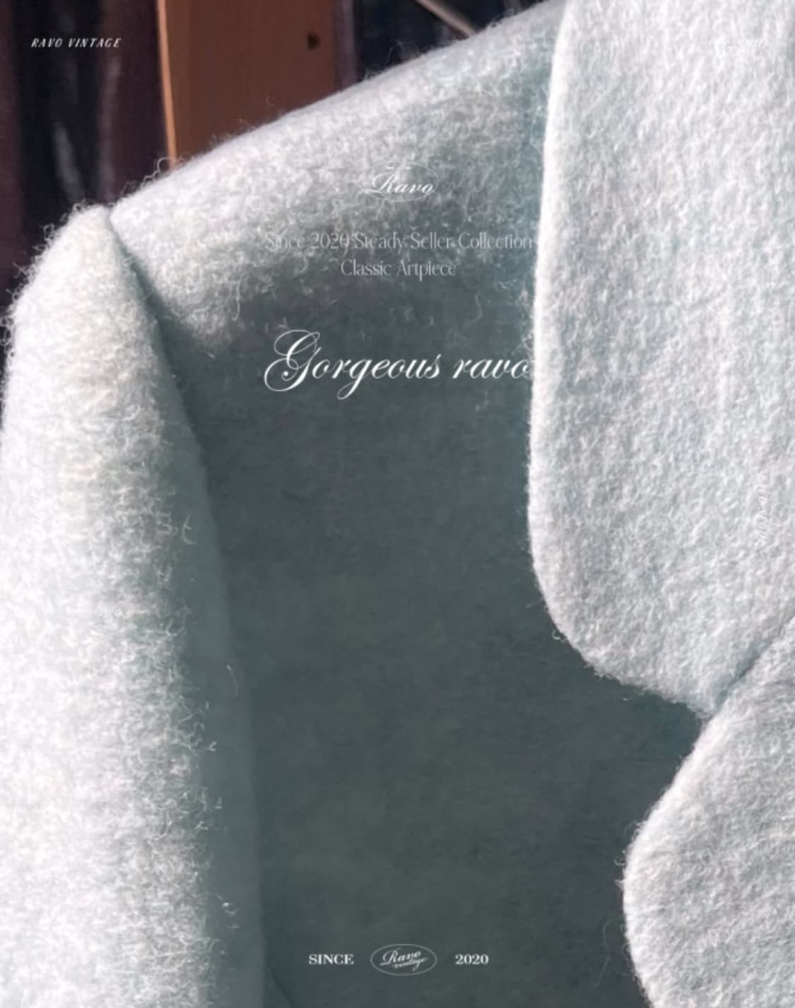 (새상품) 라보빈티지 하늘색 민트 트위드 셋업 투피스 상품이미지7