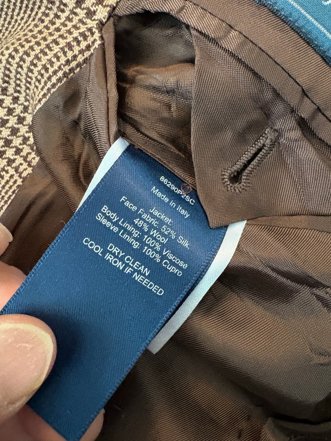 폴로 메이드인이태리 글랜체크 자켓 39R 상품이미지4