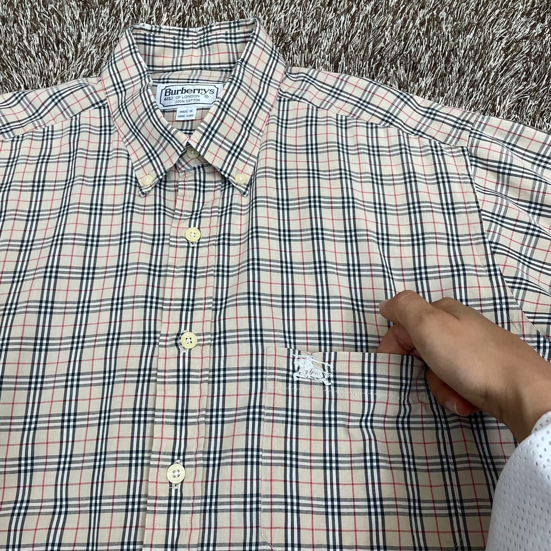 버버리 Burberry 90s 노바체크 포켓 반팔셔츠 L (41) 상품이미지3