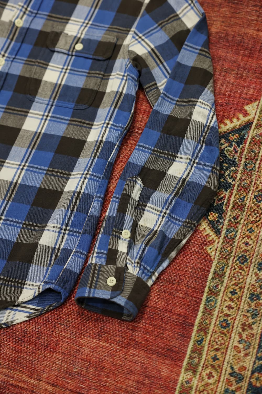 폴로랄프로렌 블루 플란넬 체크셔츠 판매 상품이미지3