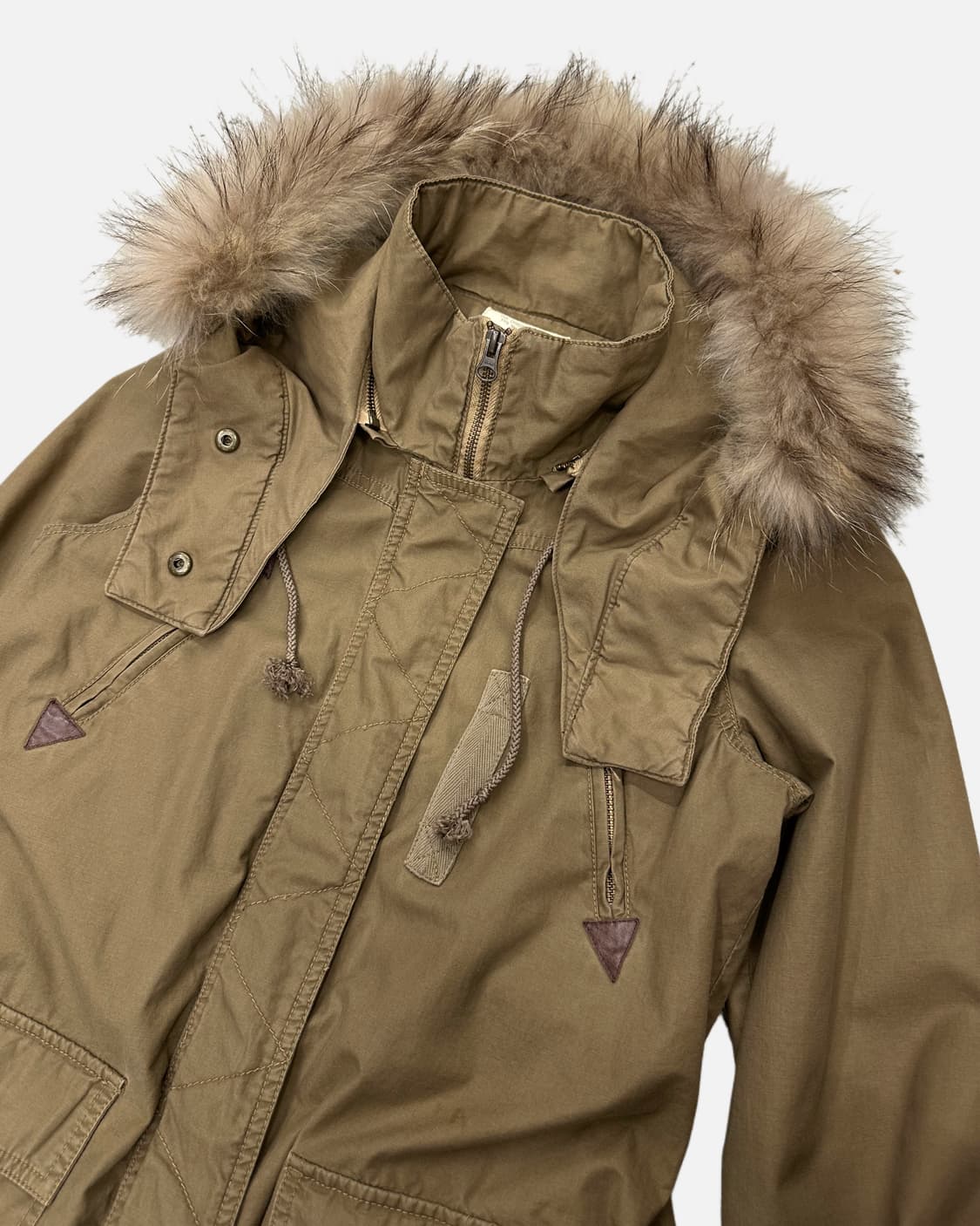 dark beige fur hood parka 상품이미지3