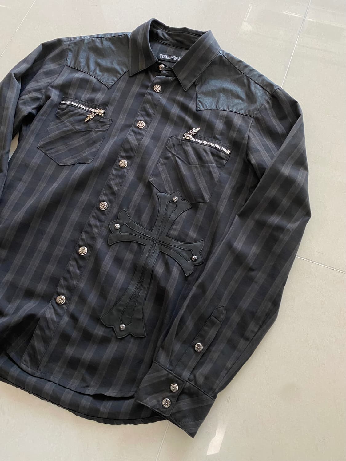 크롬하츠 빅 크로스 패치 플레어 웨스턴 셔츠  상품이미지6