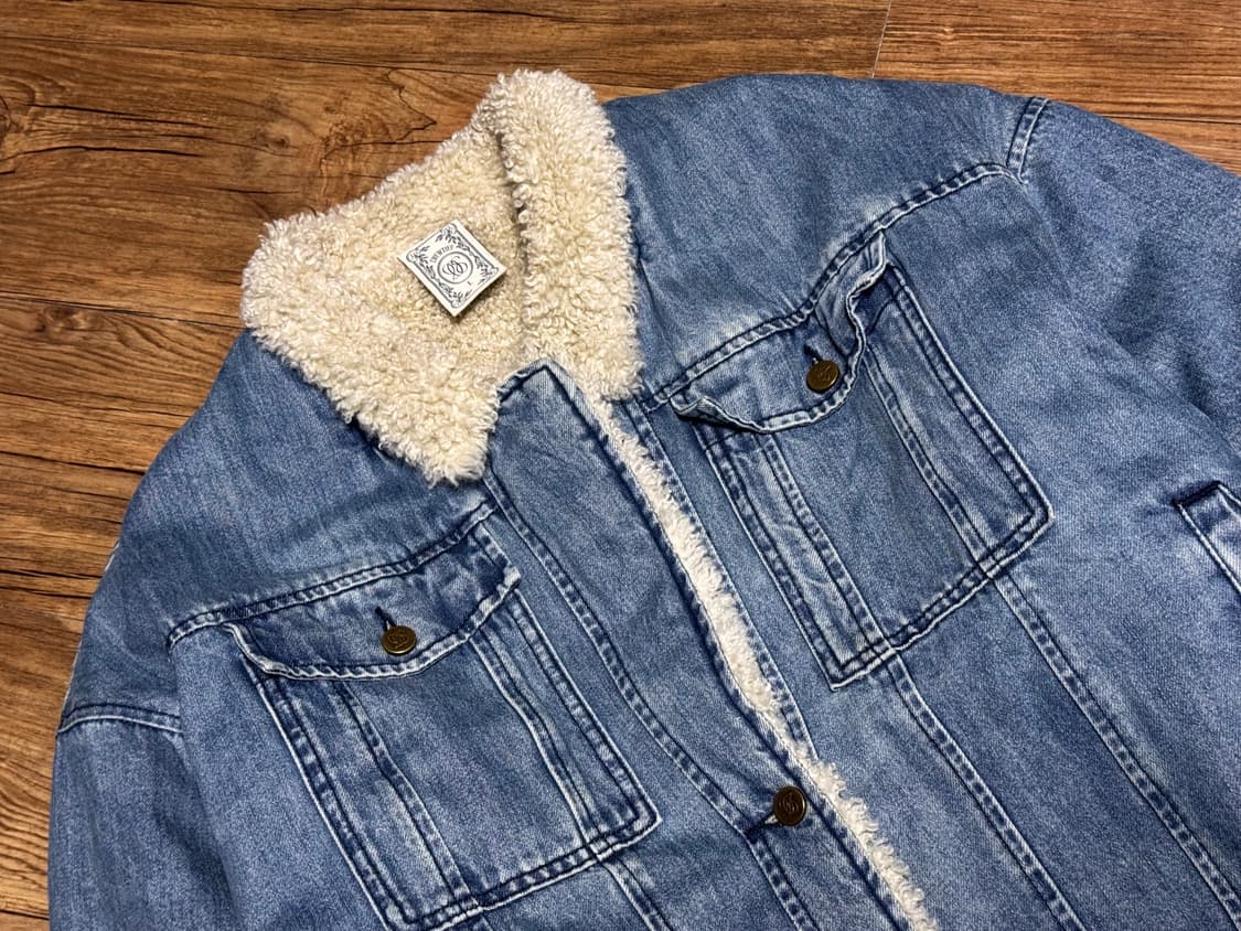 티뉴티스 양털 셰르파 드롭 숄더 오버핏 데님 자켓 상품이미지4