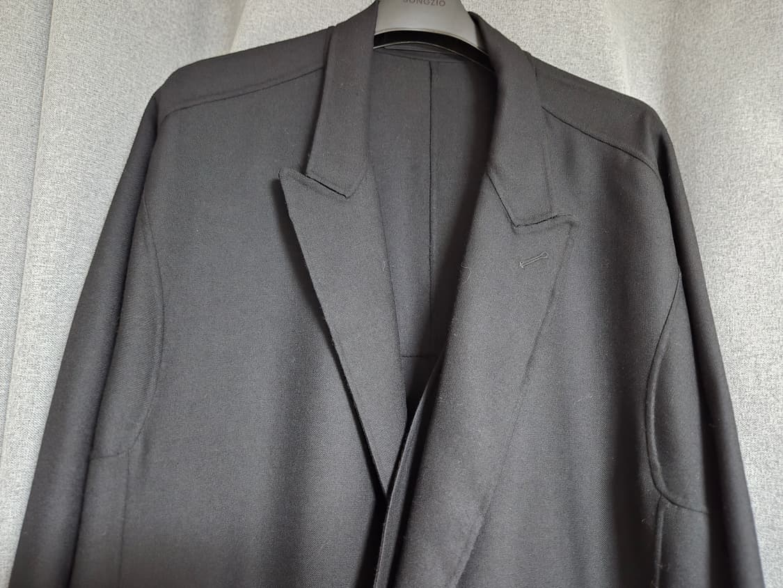 송지오옴므 더블 레이어드 오버핏 코트 팝니다 우영미 타임옴므 솔리드옴므 상품이미지5