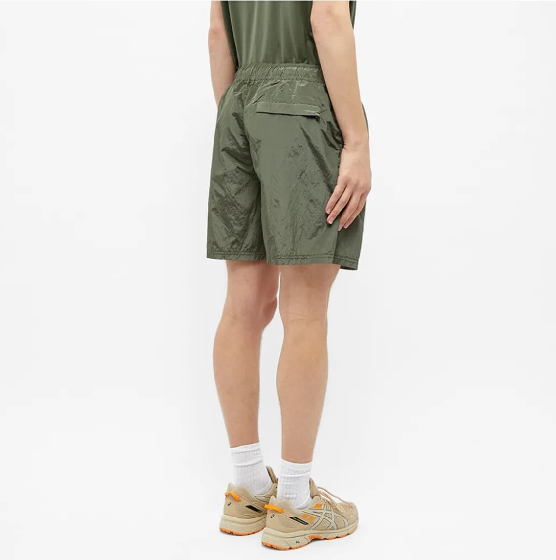 XL 2회착) 스톤아일랜드 로고 패치 메탈 나일론 하프 팬츠 반바지 상품이미지3