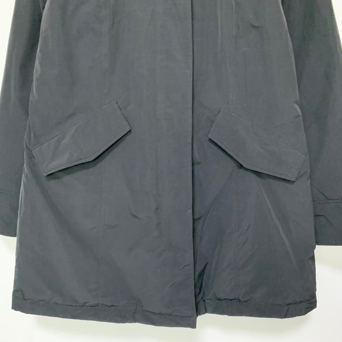 울리치 빈티지 블랙 후드 롱 퍼 야상 점퍼 투웨이 지퍼 y2k 상품이미지3