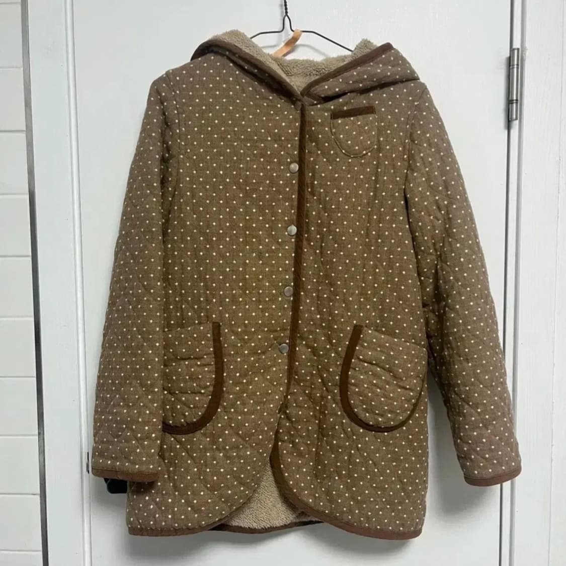 모리노가토 브라운 도트 누빔 점퍼 상품이미지2