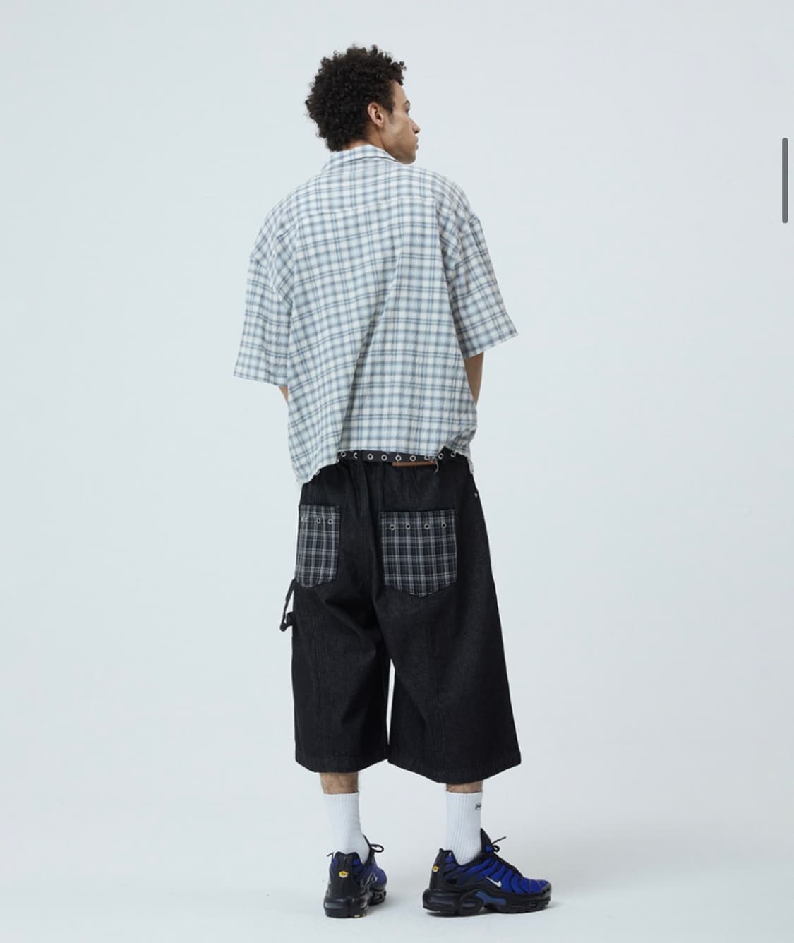 [⭐️새상품/마하그리드] 버뮤다 체크 포켓 데님쇼츠 (블랙/M사이즈) 상품이미지4