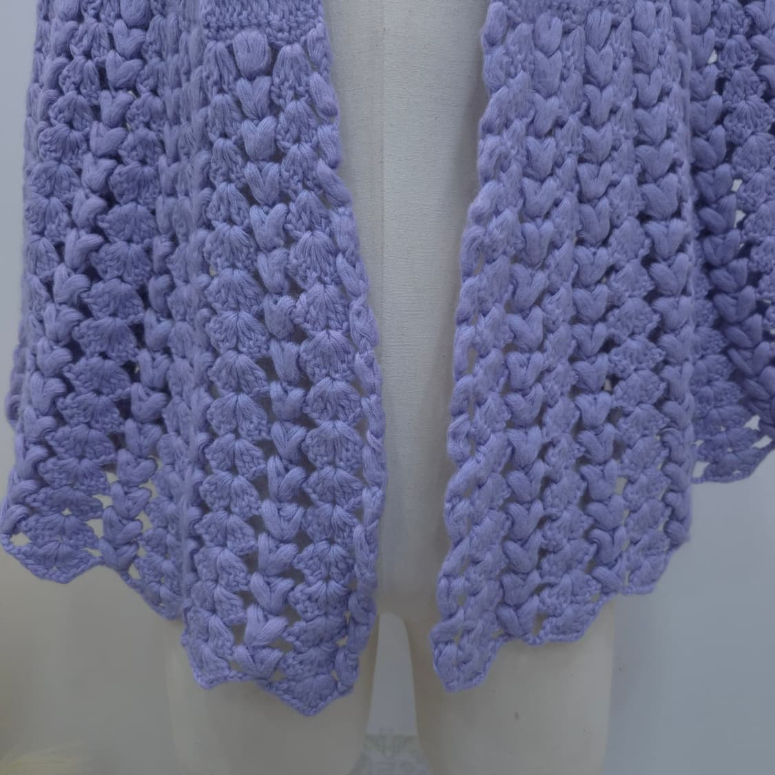 일본제 라벤더 뜨개 니트 숄 상품이미지3