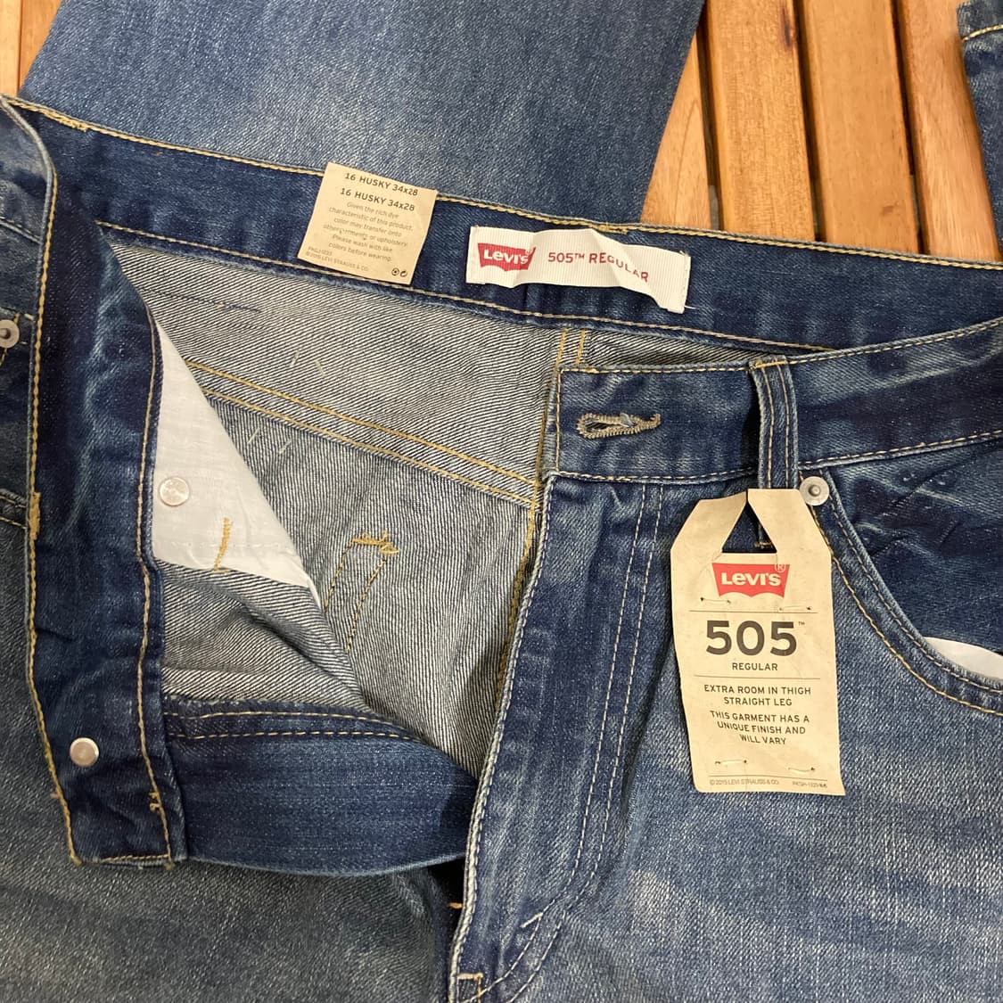 데드스탁 리바이스 505 레귤러 핏 워싱 데님 팬츠 상품이미지6