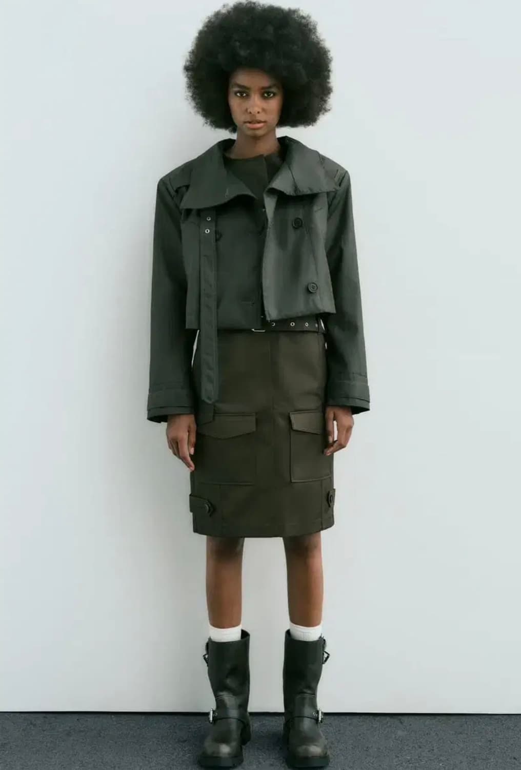 ZARA 자라 왁스드 크롭 트렌치자켓 상품이미지5
