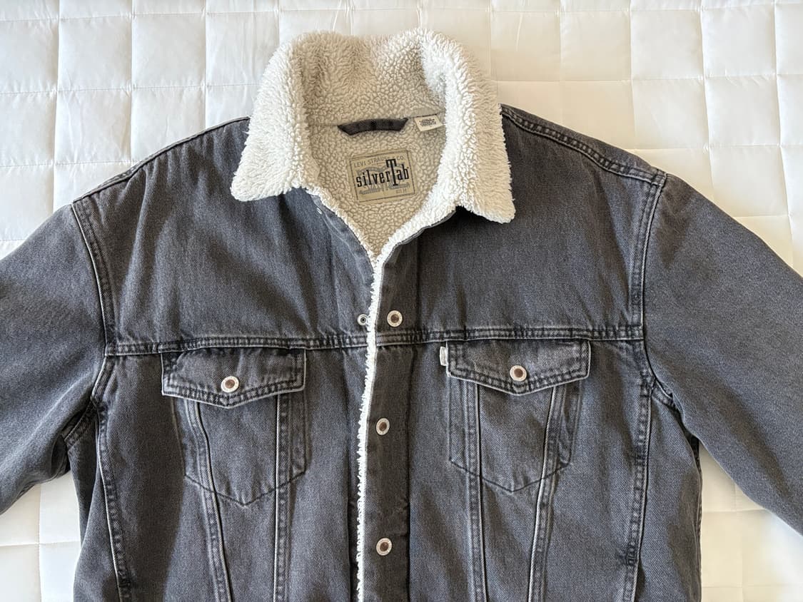 리바이스 실버탭 흑청 쉐르파 데님 자켓 M 상품이미지3