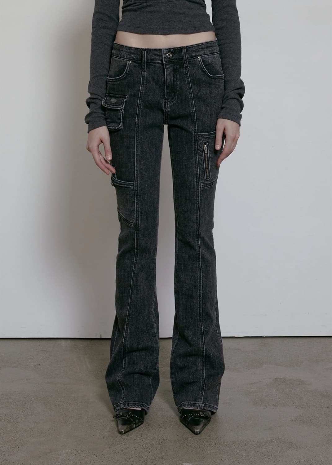 보헤미안서울 사이드 포켓 부츠컷 바지 그레이 상품이미지1