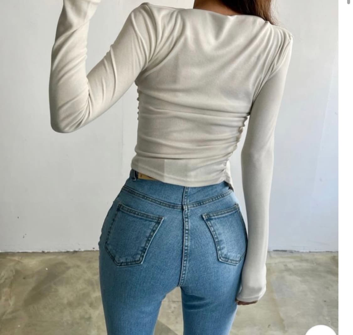 언발 셔링 티셔츠 (F) 상품이미지3