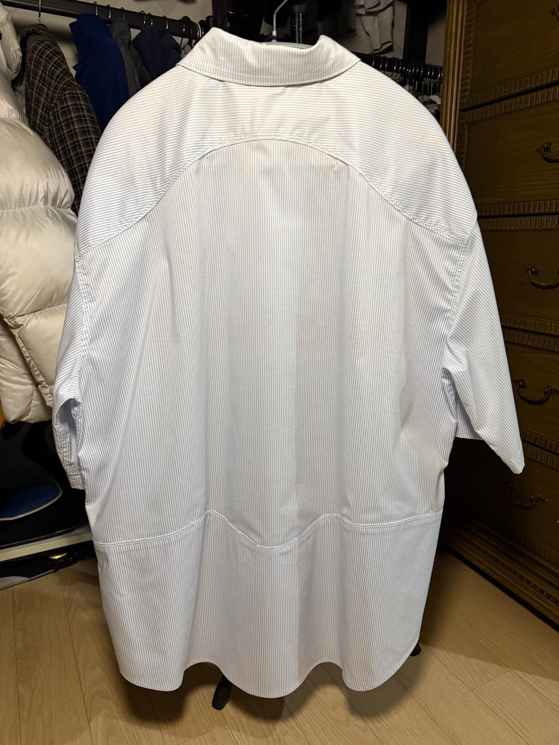 STU 프린팅 스트라이프 셔츠 스카이블루 L 상품이미지2