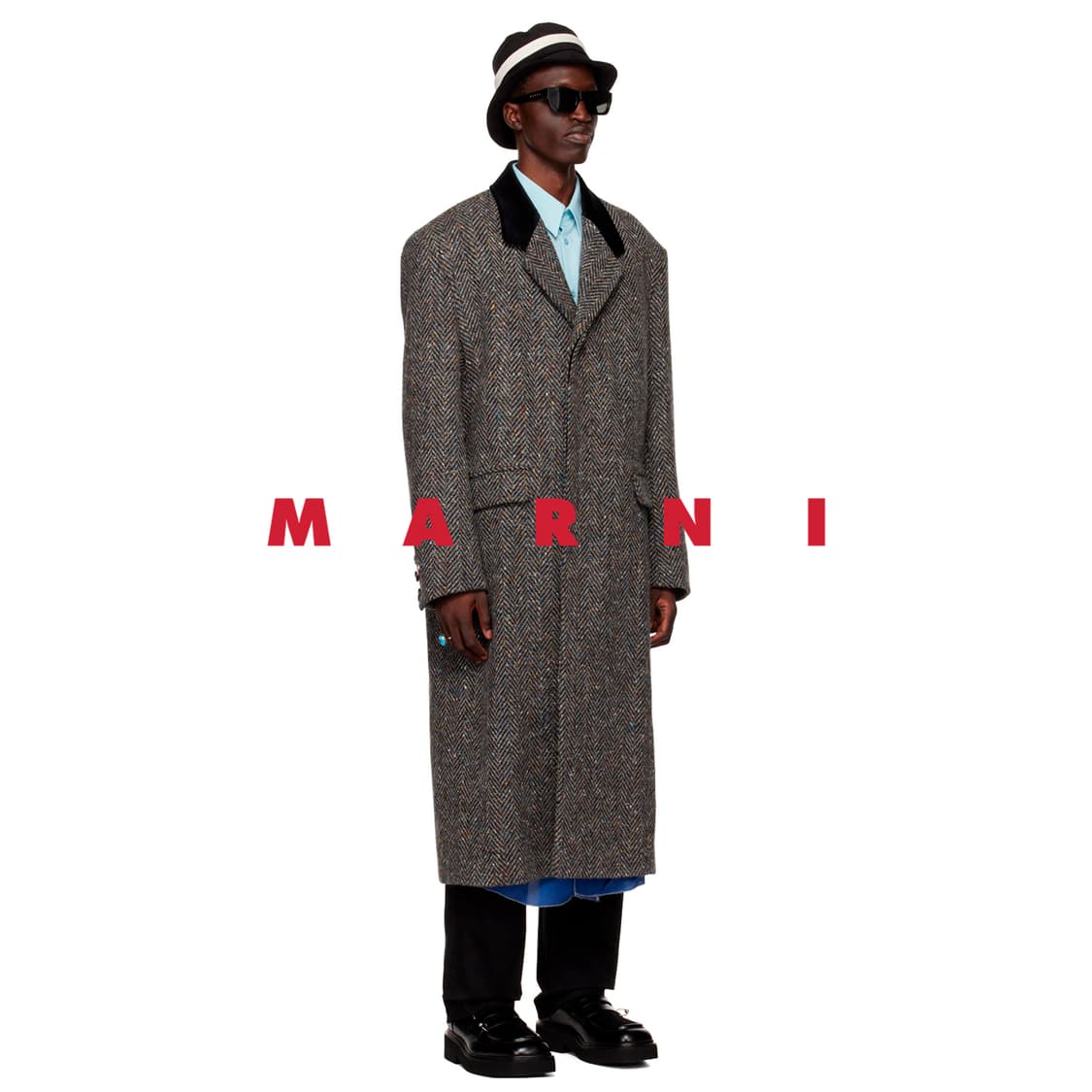(유니섹스) 마르니 컬러헤링본 코트 상품이미지4
