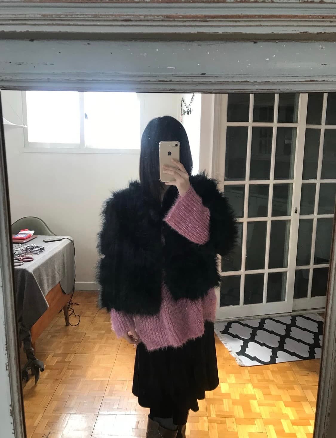 vintage black fur jacket 상품이미지4