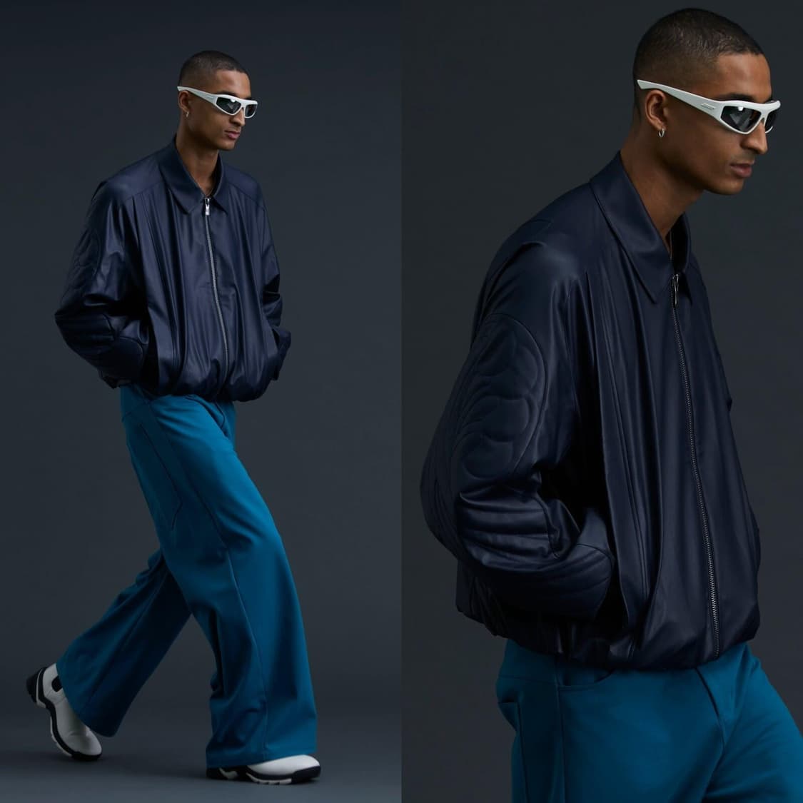 A.A Spectrum 코스티드 블루종 미드나이트 블루 가죽 자켓 상품이미지9