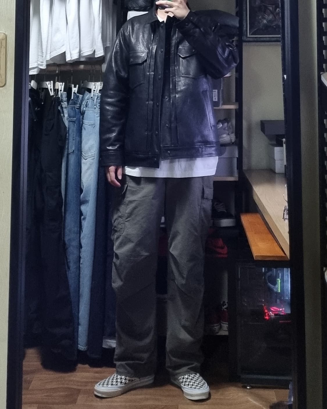 블랙아웃 램스킨 레더 자켓 L 상품이미지5
