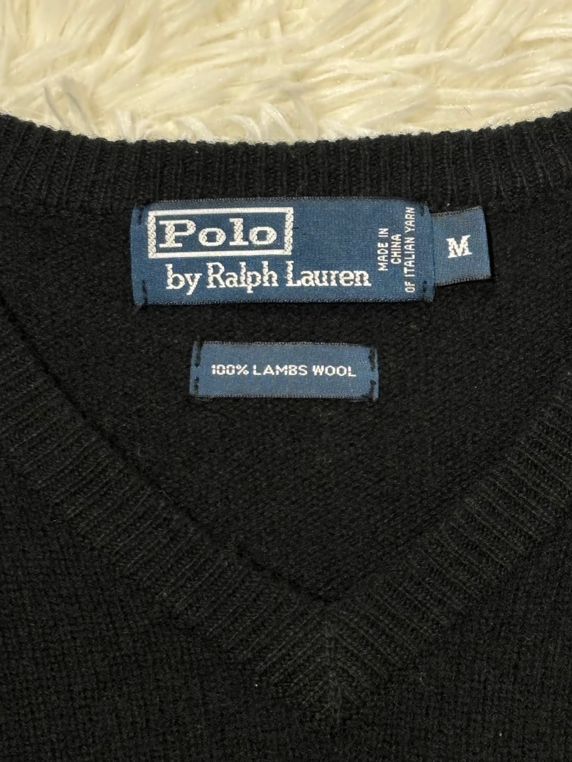폴로랄프로렌 램스울 블랙 브이넥 니트 상품이미지6