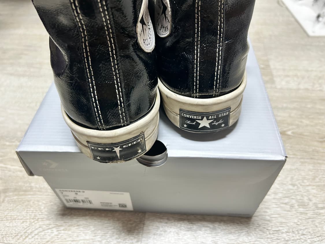 릭오웬스 컨버스 다크쉐도우 터보다크 척 70 하이 블랙 레커드 데님 상품이미지2