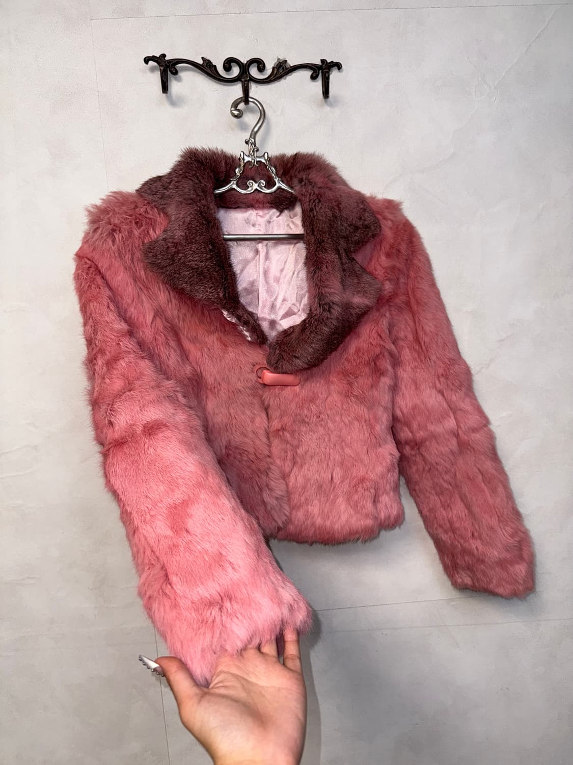Baby pink rabbit fur jacket  상품이미지5