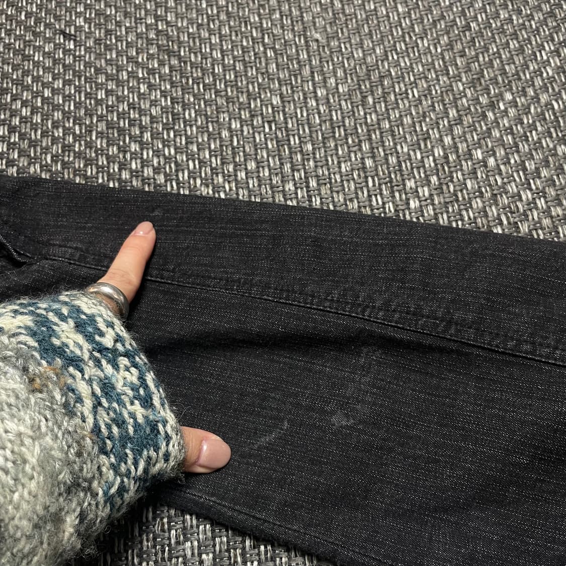 M-proudly 블랙 프릴 포인트 데님 자켓 LL 상품이미지7