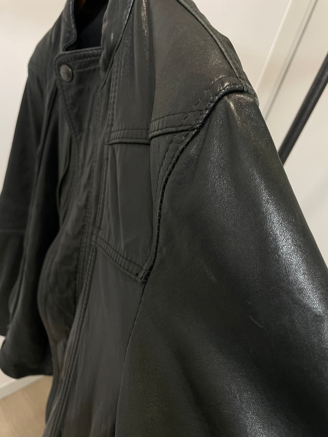 (M) ax 아르마니 익스체인지 투웨이 바이커 램스킨 양가죽 자켓 상품이미지6