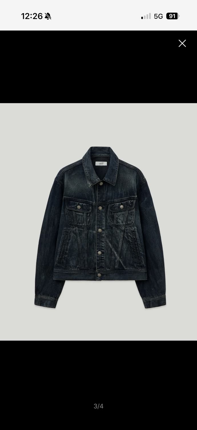 엘무드 버번 데님 트러커 자켓 46 미드나잇블루 1회착 상품이미지2