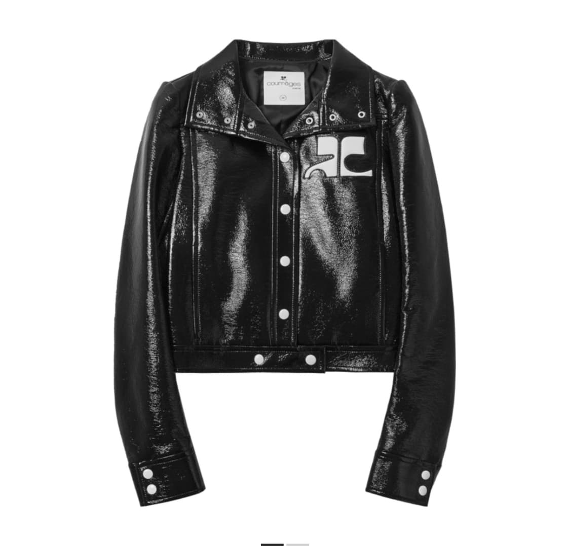 꾸레쥬 리에디션 바이닐 자켓 블랙 38사이즈 상품이미지1