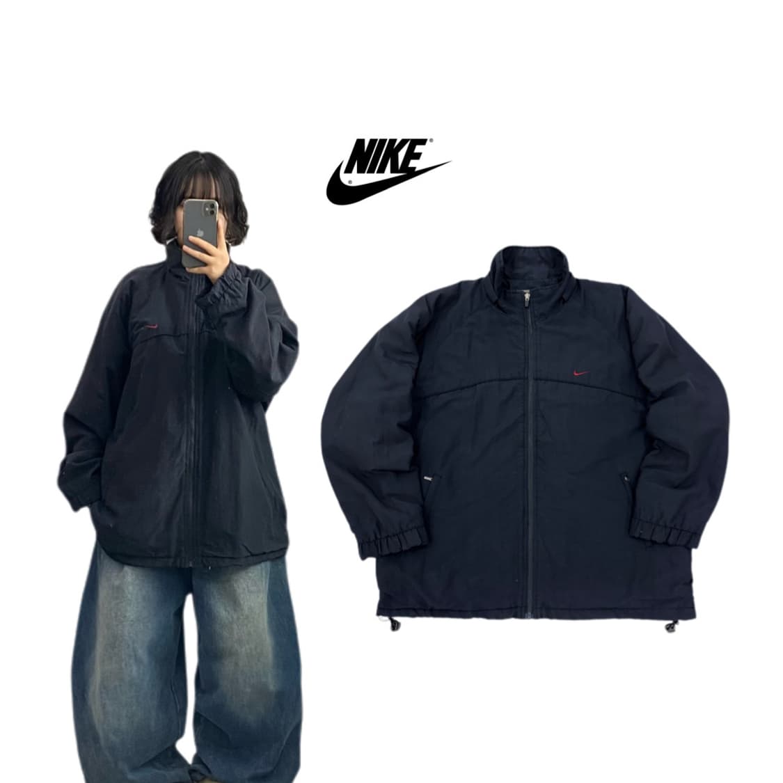 나이키 00s 버건디 스우시 올드스쿨 바람막이 점퍼 자켓 상품이미지1