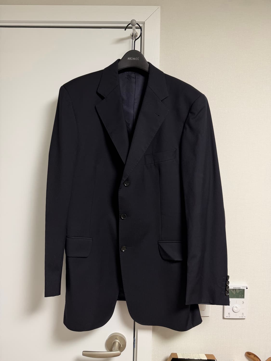 버버리 남성 네이비 스트라이프 자켓 오버사이즈 블레이저 상품이미지1