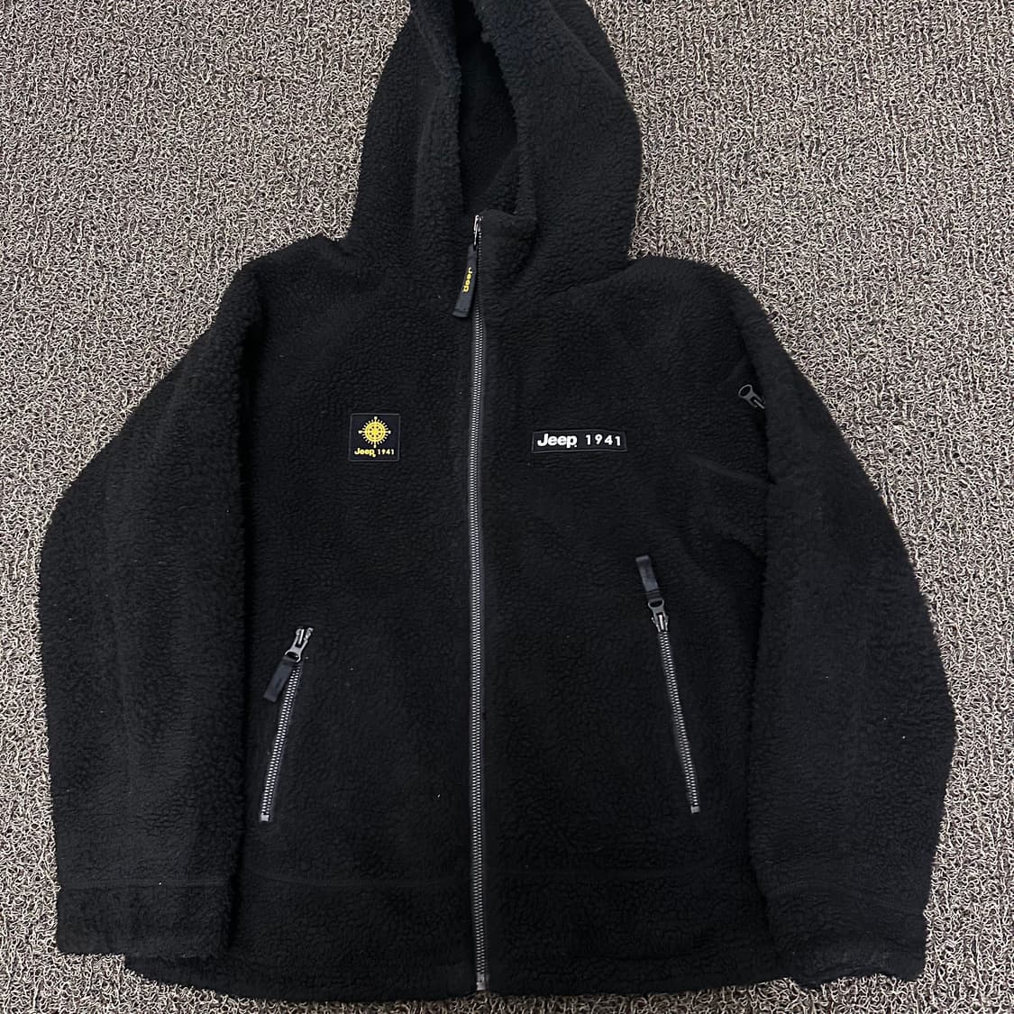 Jeep 지프 빅키즈 여성 뽀글이 털 후리스 자켓 블랙 신장 155 상품이미지1