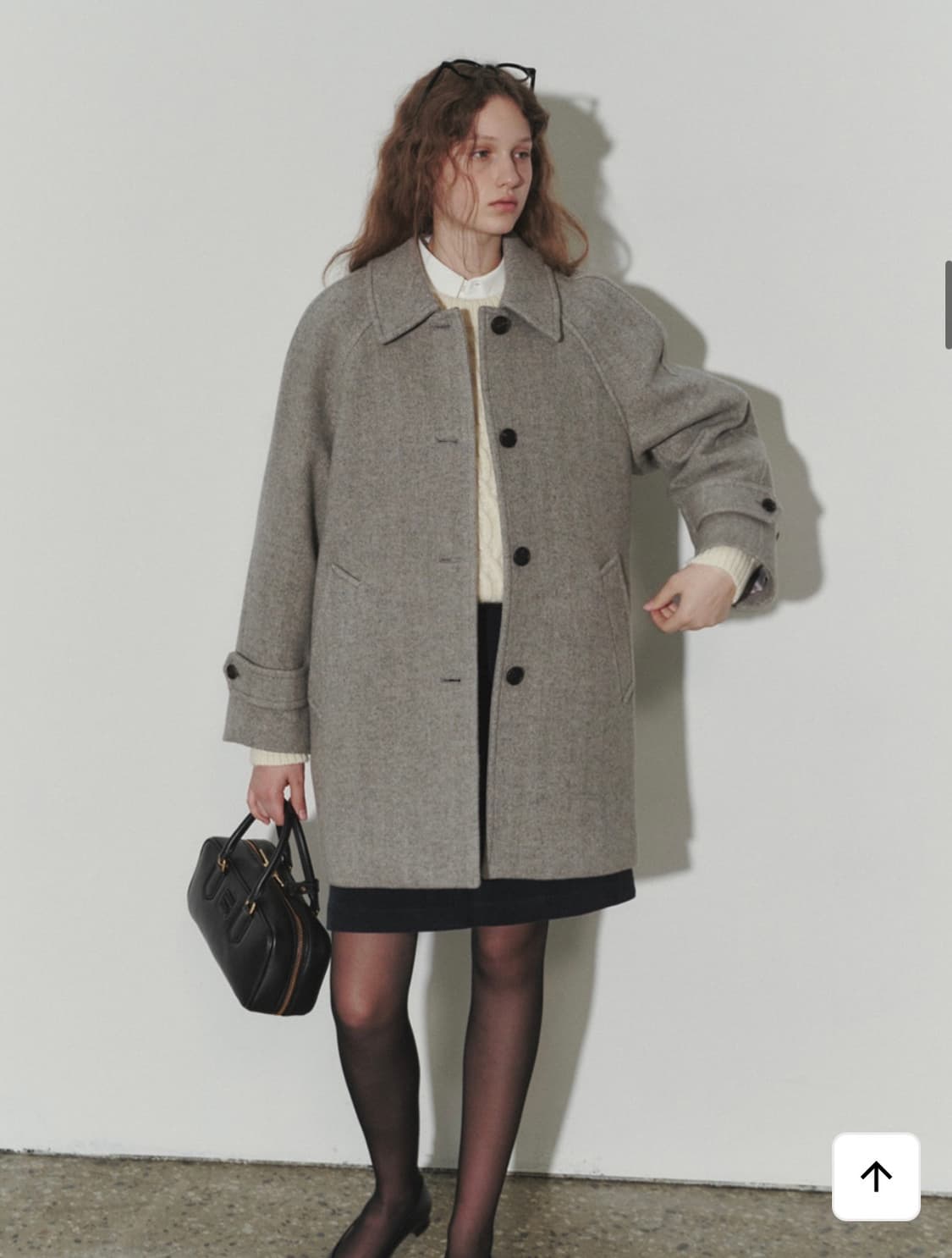 던스트 헤링본 하프 코트 상품이미지3