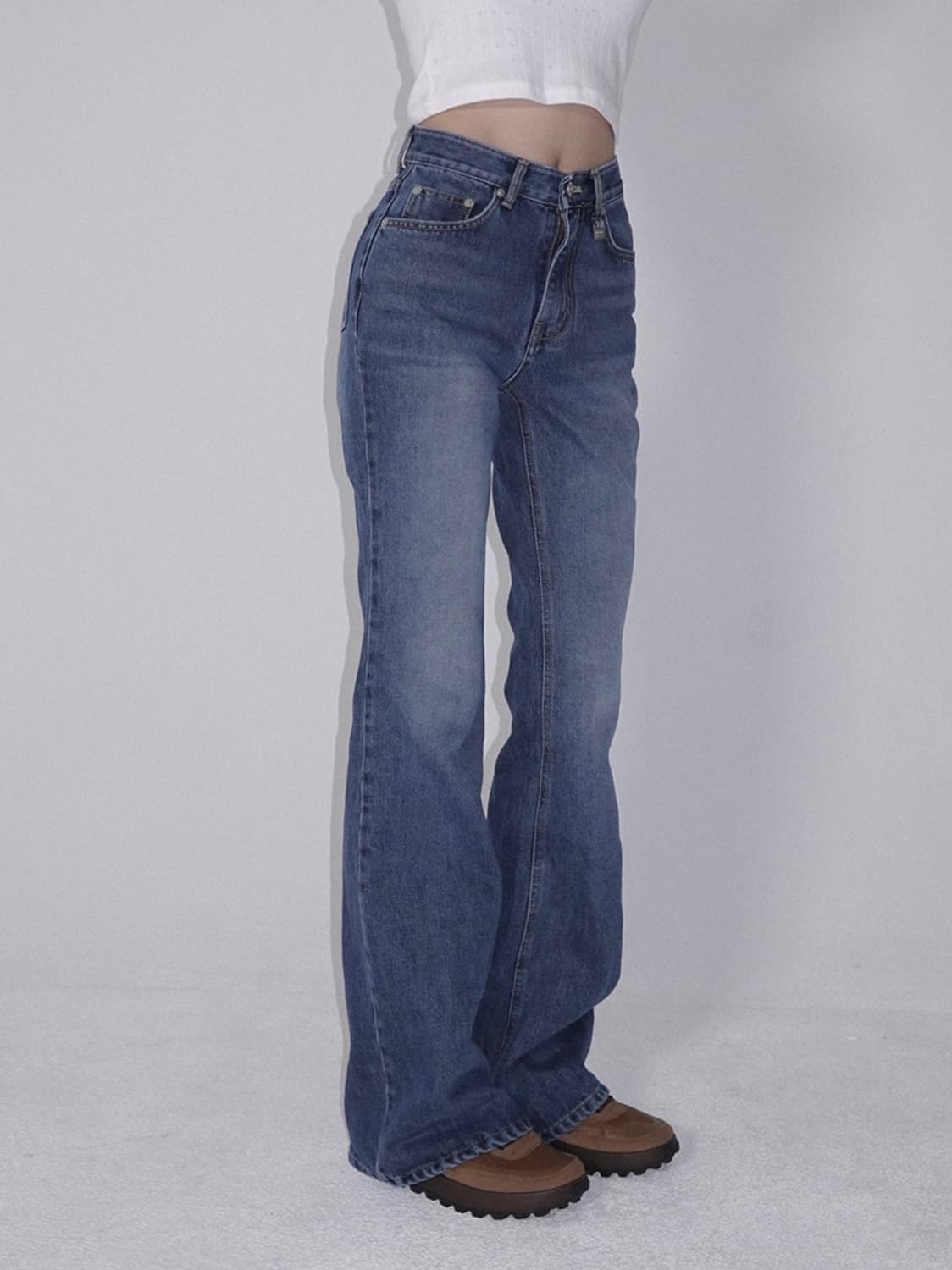 (새상품) 페일제이드 파인체리 미드라이즈 부츠컷 데님 진 베이직 블루 청 상품이미지3