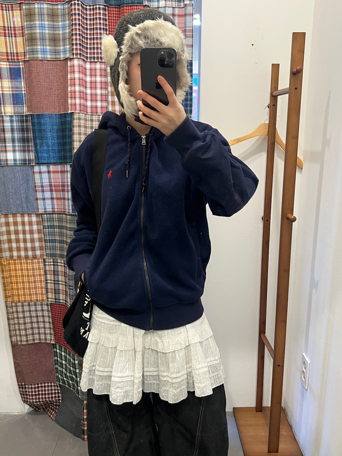 폴로 네이비 플리스 후드집업 상품이미지5